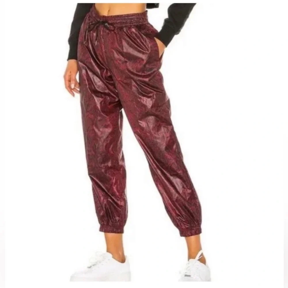NIKE Maroon Red Snakeskin Windbreaker Pants - SMALL